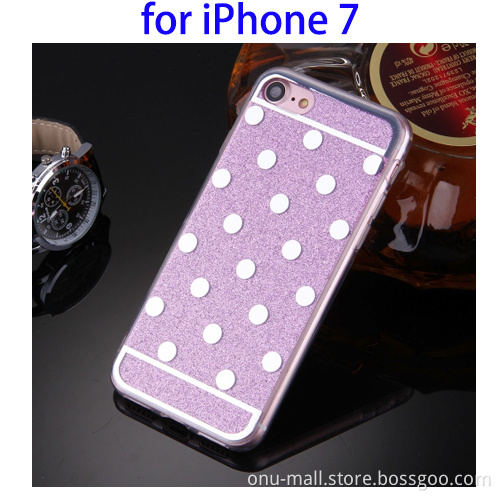 Glitter Powder Wave Point Pattern TPU Back Case for iPhone 7